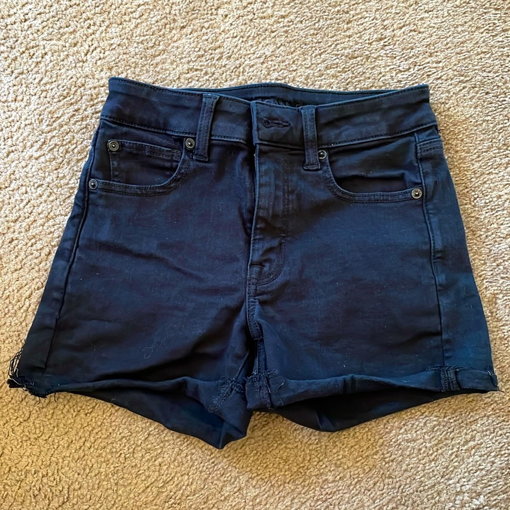 Black American Eagle Hi Rise Shorts